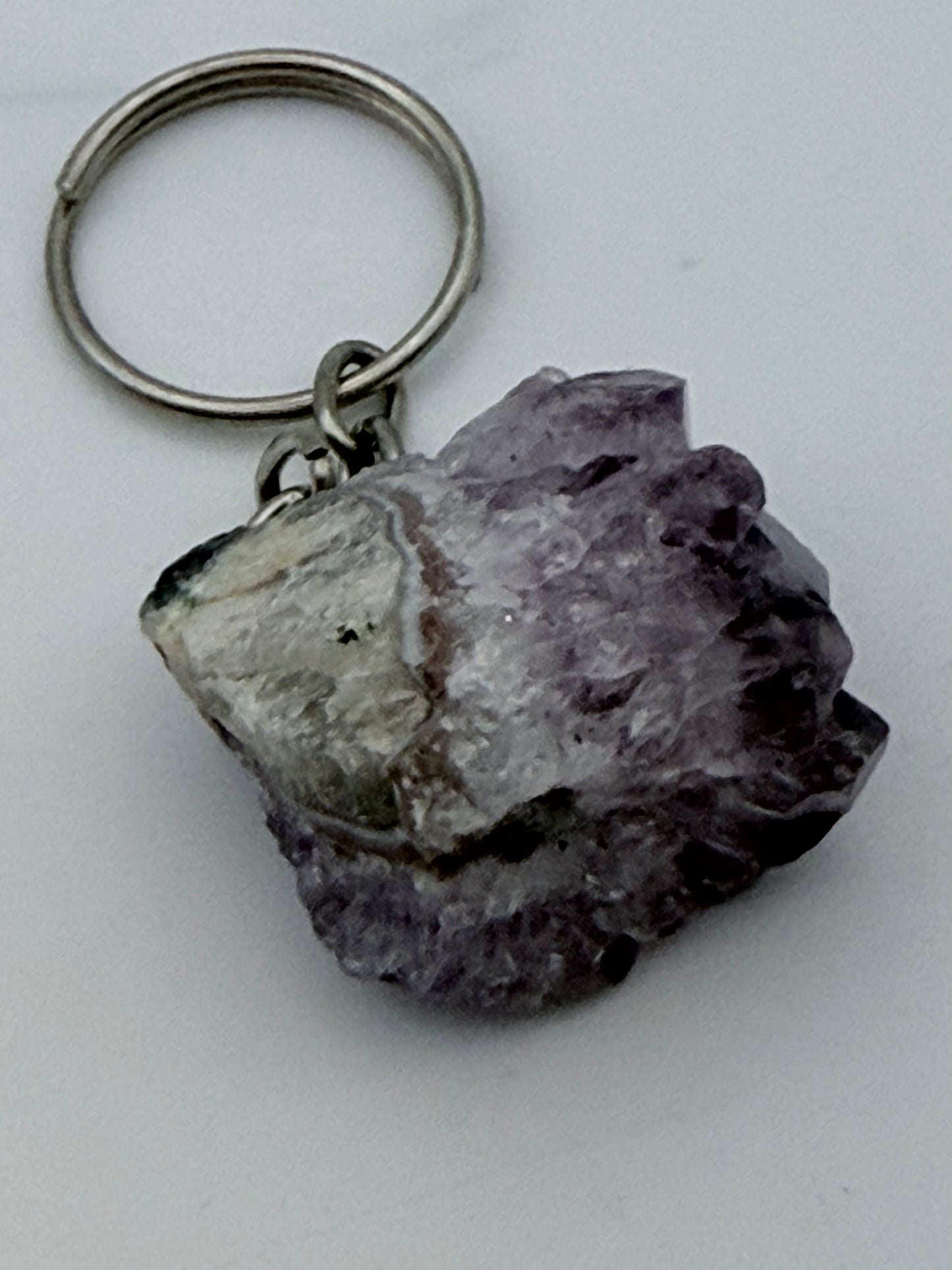 Amethyst Cluster Keychain – Intuition, Calm & Protection