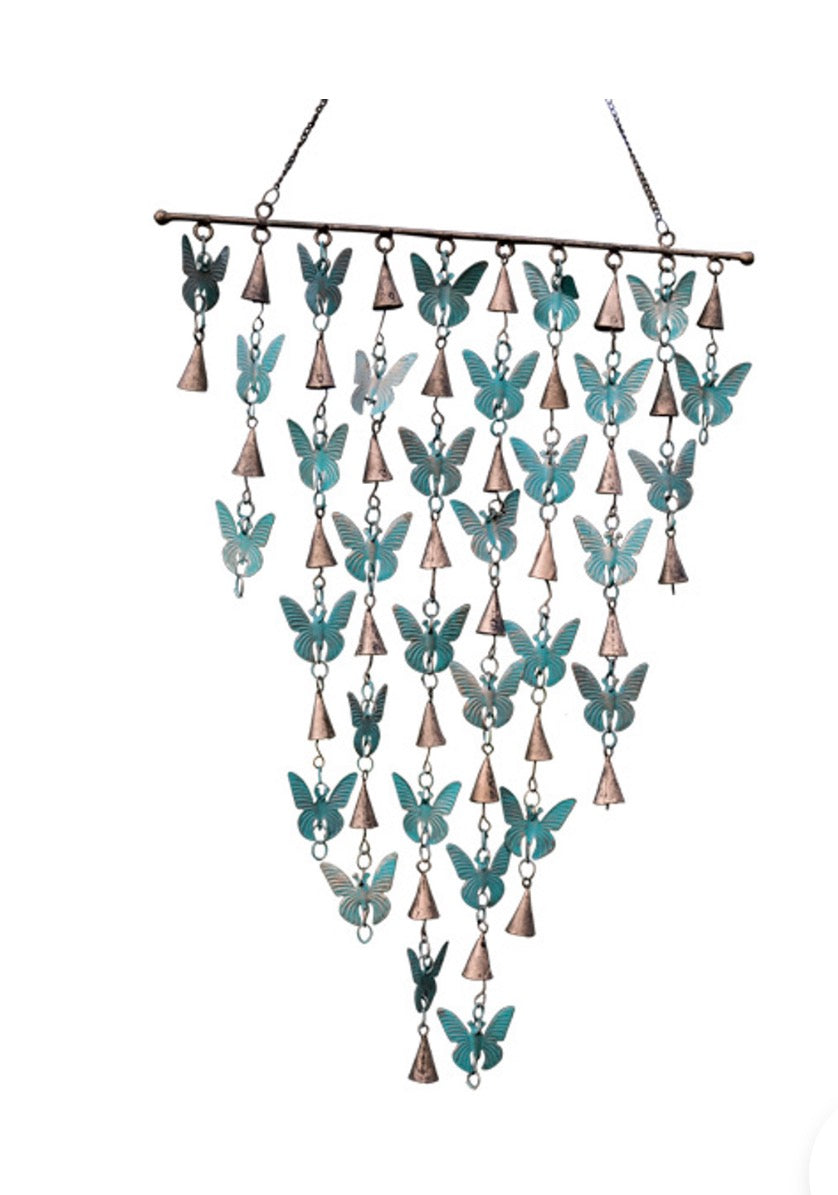Rustic Bell Chime – Butterfly and Cone Bells