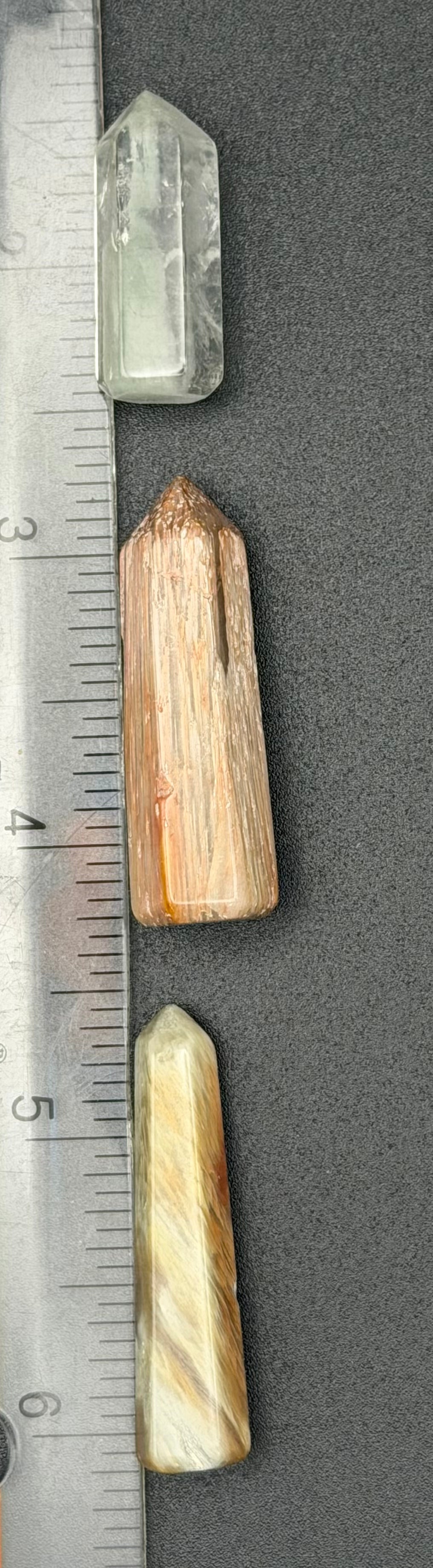 Amphibole Quartz (Angel Phantom Quartz) Points with Flat Bottom for spiritual growth, protection & heart healing