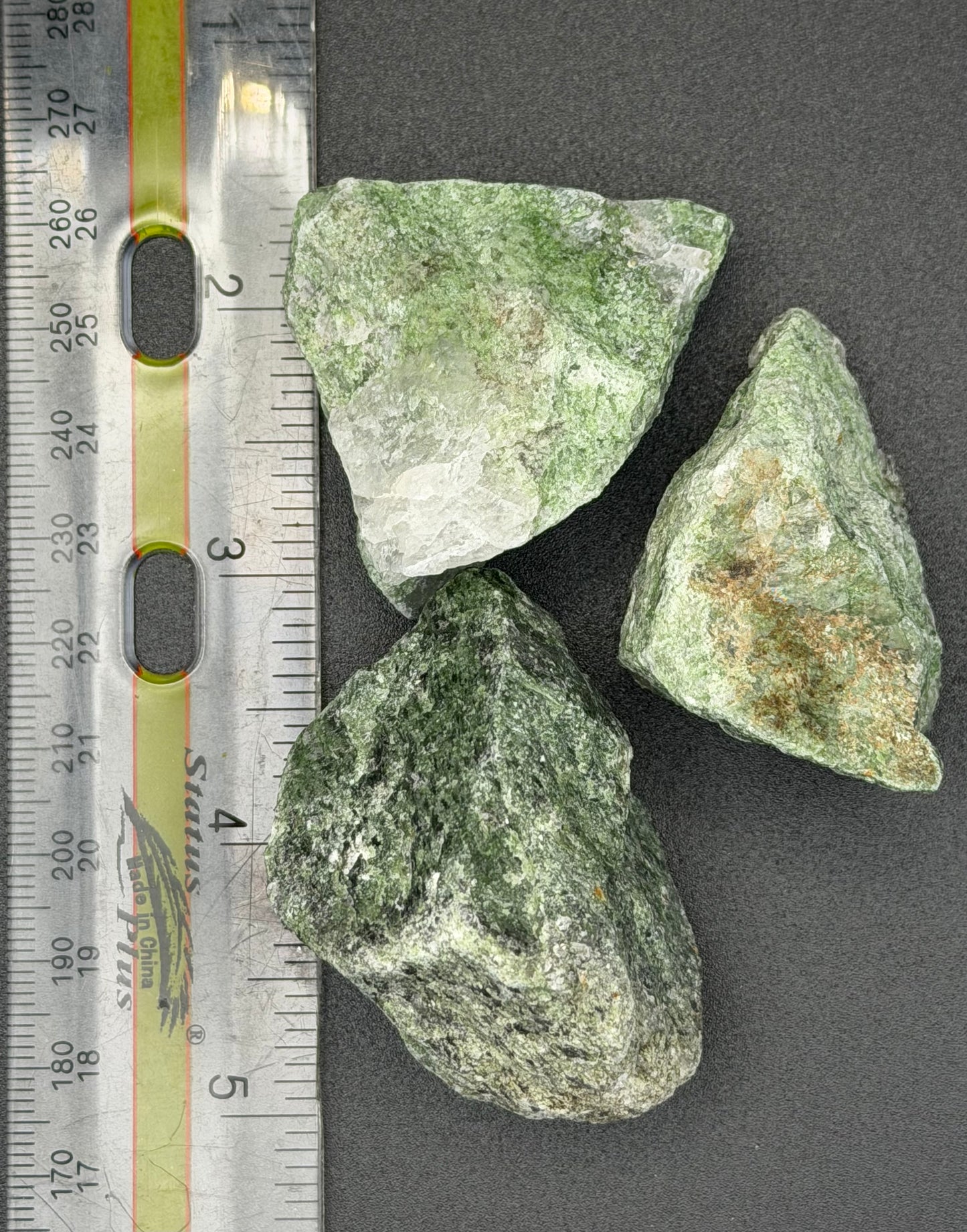 Natural Green Diopside & Quartz - for healing, balance, and Earth connection