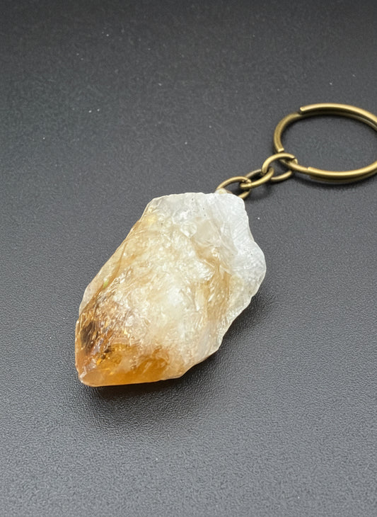 Citrine Keychain (Heat-Treated Amethyst) – Joy, Abundance & Spiritual Clarity
