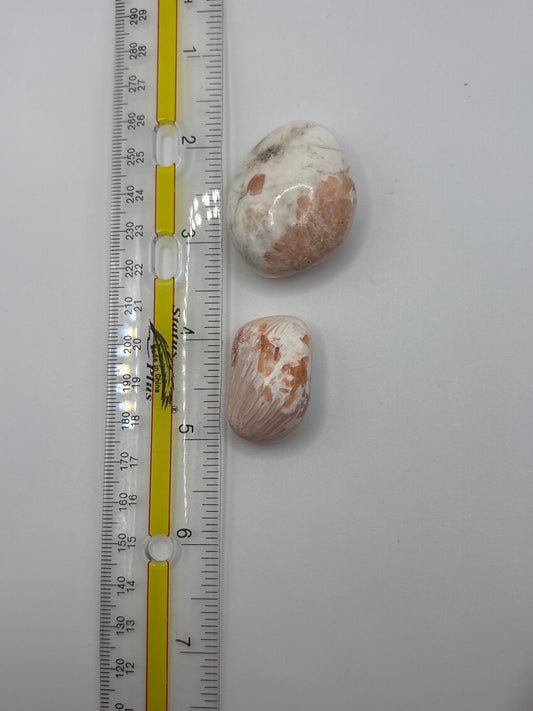 Scolecite with Peach Stillbite - Medium Tumbled