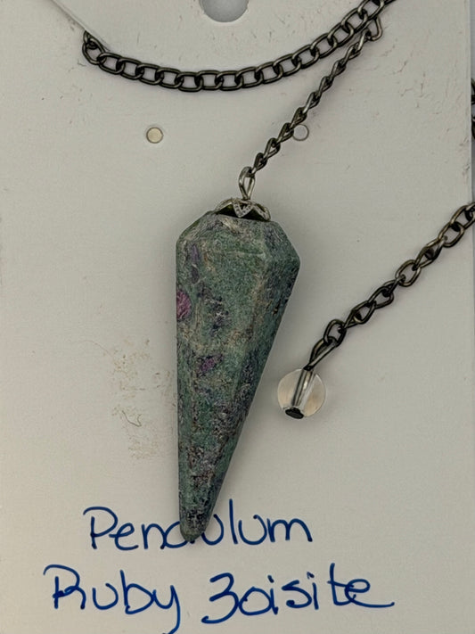 Ruby Zoisite Pendulum – Intuition & Heart Healing