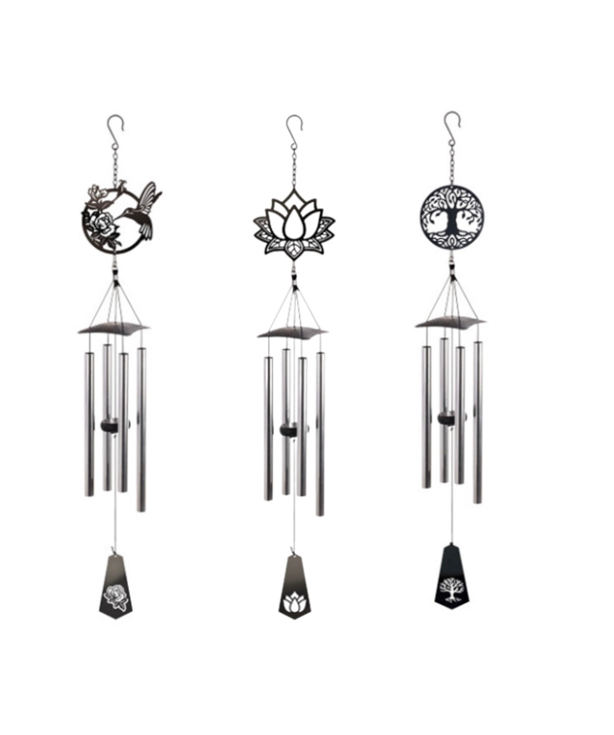 Black Laser Cut Wind Chime