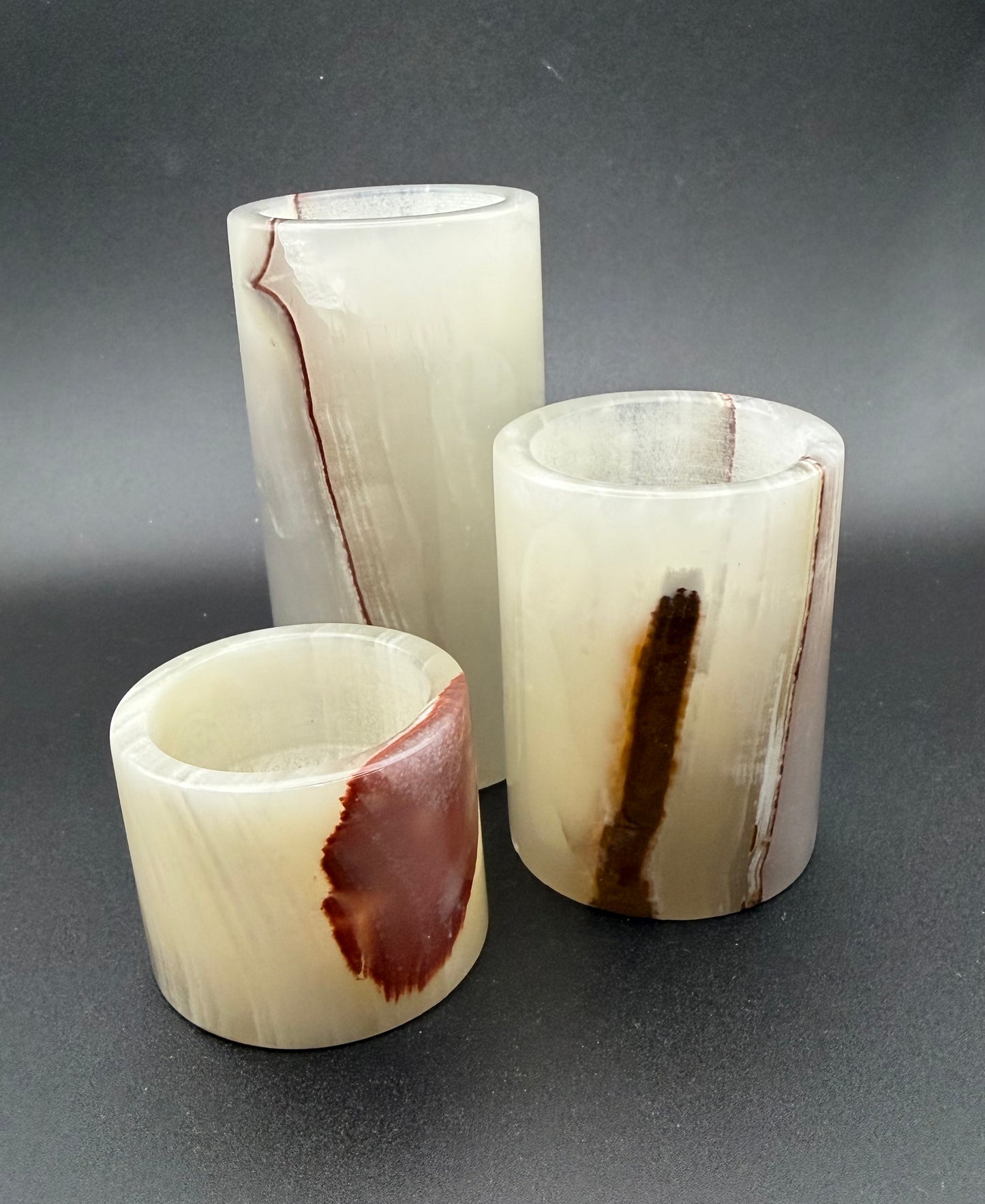 Candle Holder Set – Rainbow Onyx (3 per set)