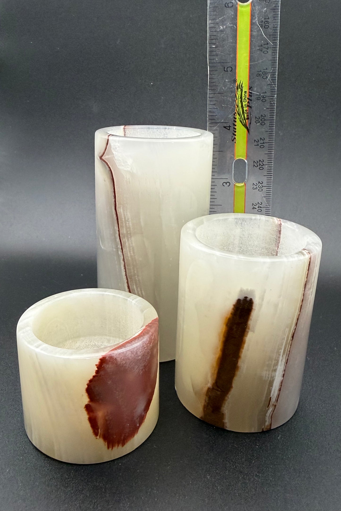 Candle Holder Set – Rainbow Onyx (3 per set)