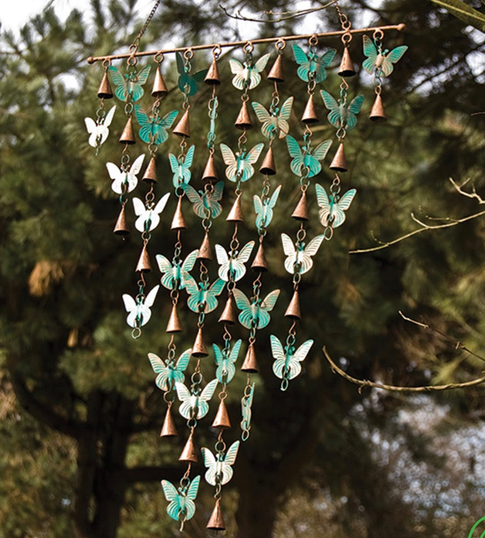 Rustic Bell Chime – Butterfly and Cone Bells