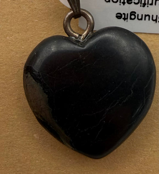 Shungite Heart Pendant – Protection & Healing