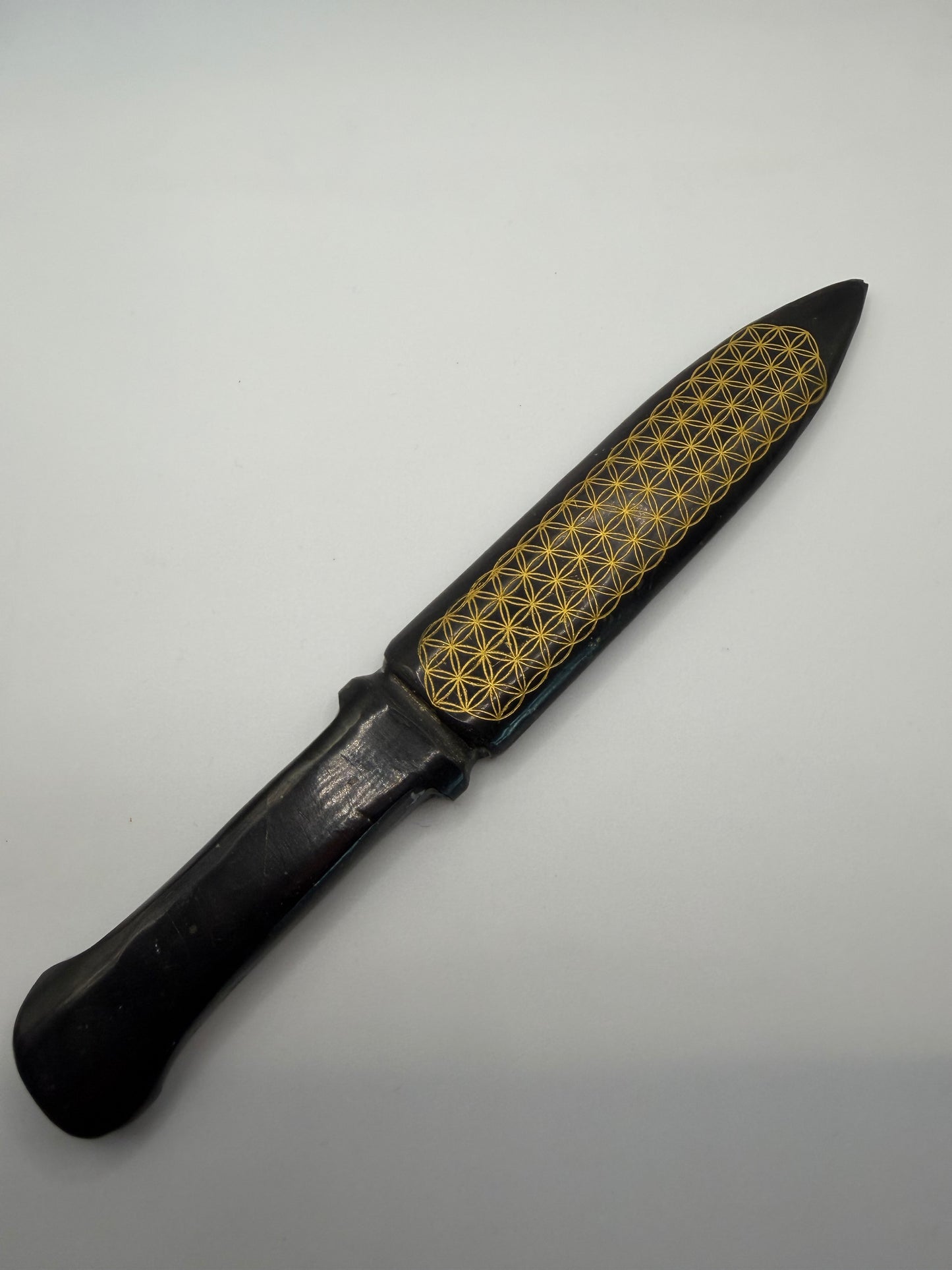 Shungite Flower of Life Athame – Direct & Purify Energy