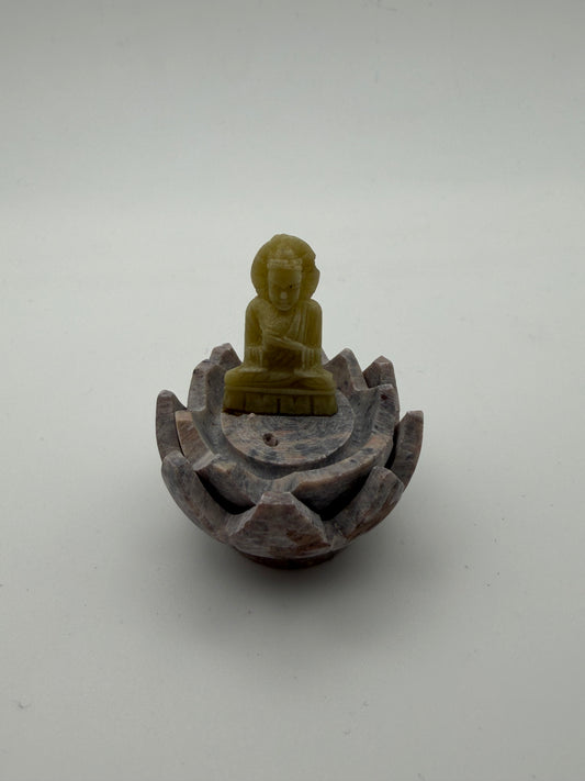 Soapstone Buddha in Lotus Flower – Peace & Spiritual Harmony