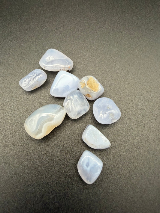 Tumbled Blue Lace Agate -  for creativity & authentic communication