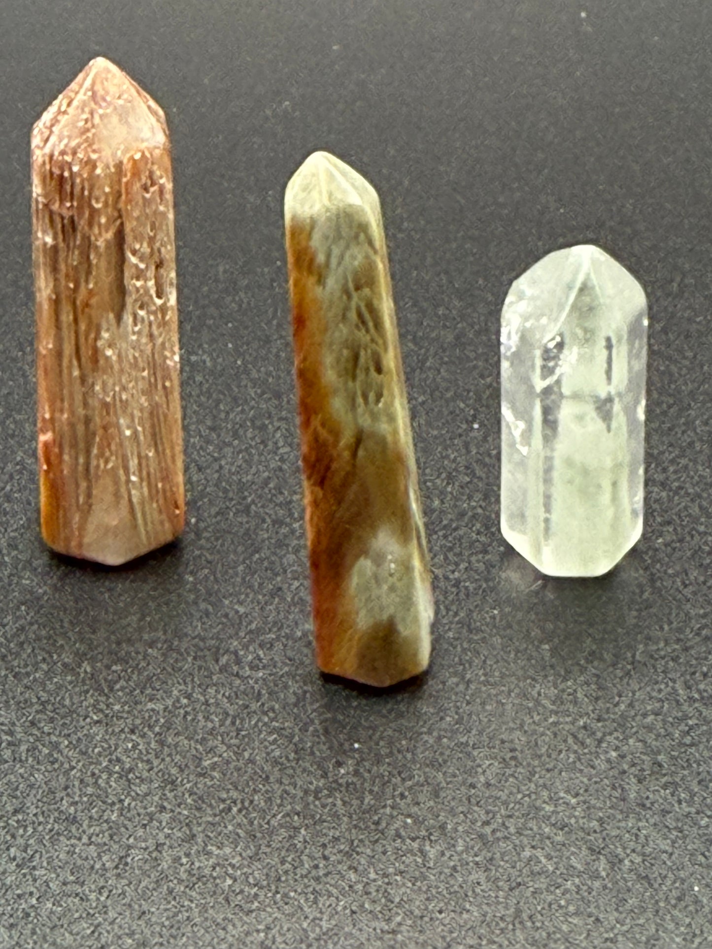 Amphibole Quartz (Angel Phantom Quartz) Points with Flat Bottom for spiritual growth, protection & heart healing