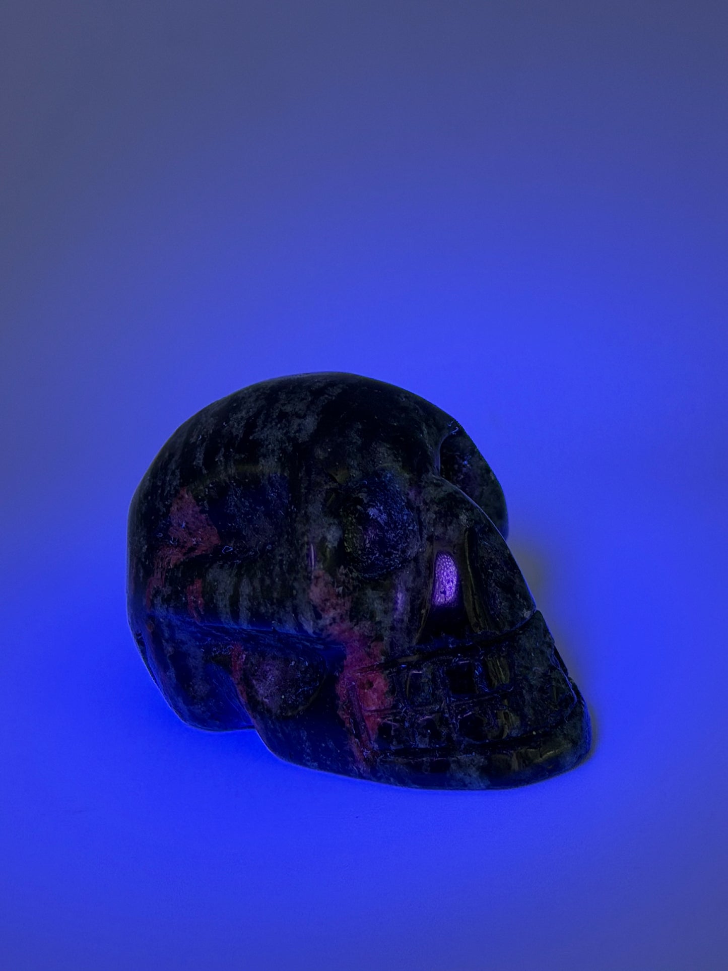 Ruby Zoisite Skull – Transformation, Insight & Spiritual Alignment